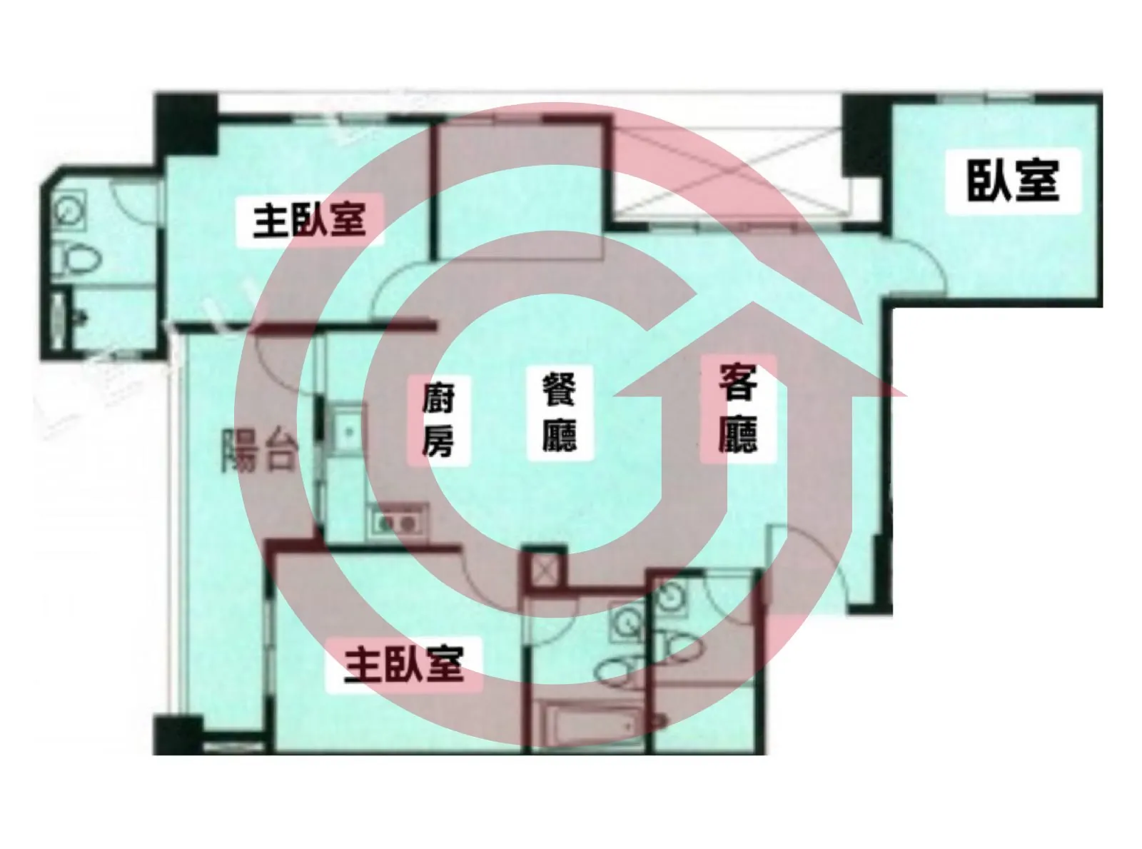 尖山君邑雷諾瓦朱樓翠閣3+1房雙車 第 2 張