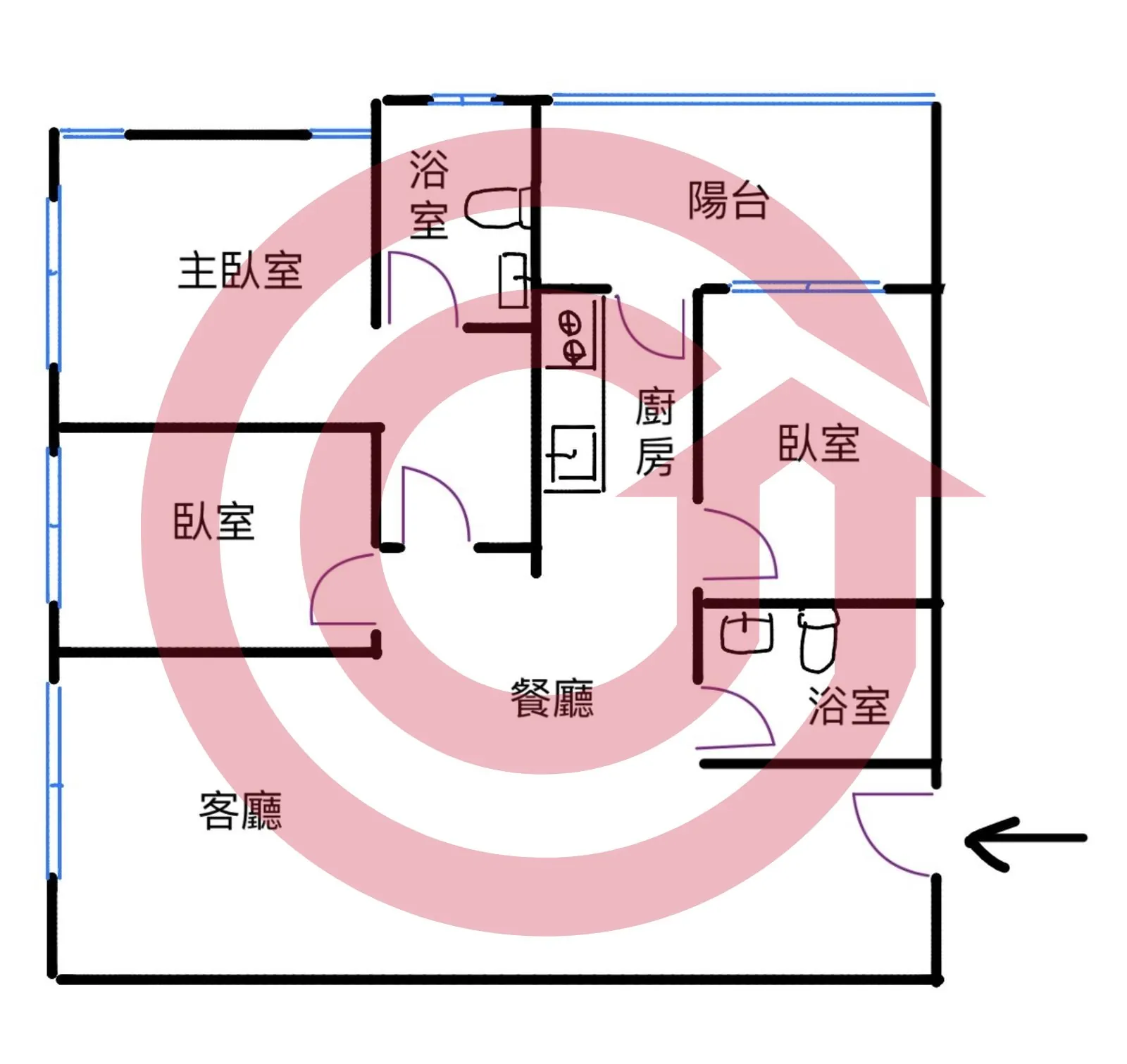 鳳鳴重劃區鳳鳴國中旁森闊大三房車 第 2 張